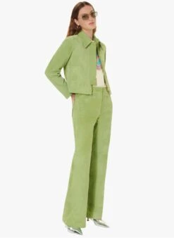 Tara Jarmon VALENTE - Veste Col Classique En Cuir | Kaki -Place 4030733