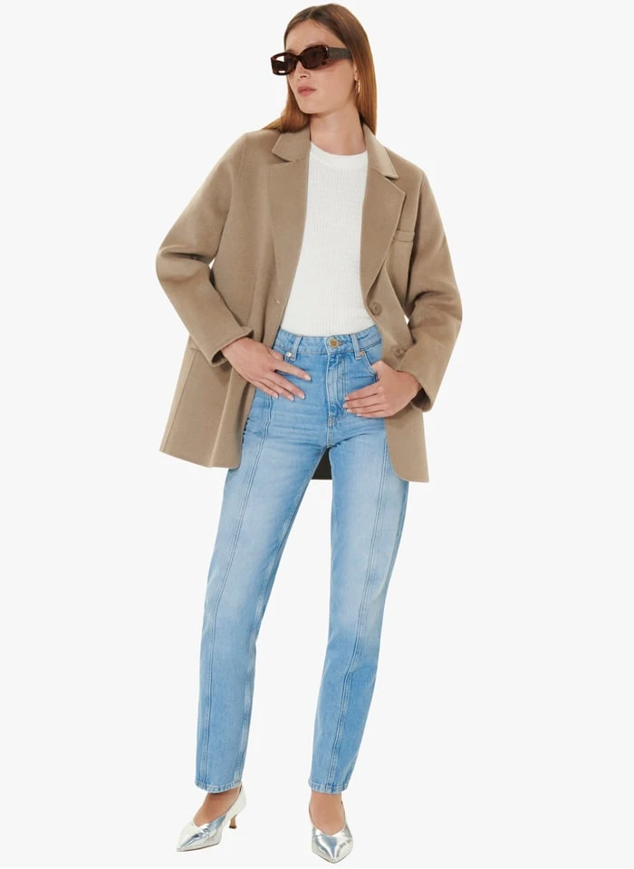 Tara Jarmon VIRGO - Veste Ample En Laine Mélangée | Beige 4 Tara Jarmon VIRGO - Veste Ample En Laine Mélangée | Beige – Image 4