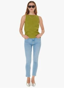 Tara Jarmon TANGO - Blouse Sans Manches Droite En Viscose Mélangée | Kaki -Place 4030759