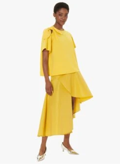 Tara Jarmon TARABOW - Tee-shirt à Noeud En Coton | Jaune -Place 4030773