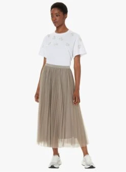 Tara Jarmon TARALOVE - Tee-shirt Col Rond En Coton Brodé | Blanc -Place 4030779