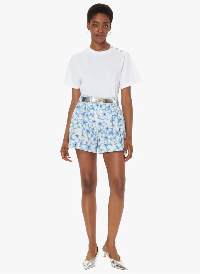 Tara Jarmon TARA - Tee Shirt Col Rond Boutonné En Coton | Blanc 4 Tara Jarmon TARA - Tee Shirt Col Rond Boutonné En Coton | Blanc – Image 4