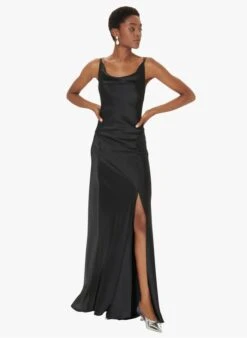 Tara Jarmon RAFAELE - Robe Longue Col Rond à Bretelles | Noir