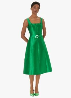 Tara Jarmon REGINA - Robe Midi En Satin | Vert