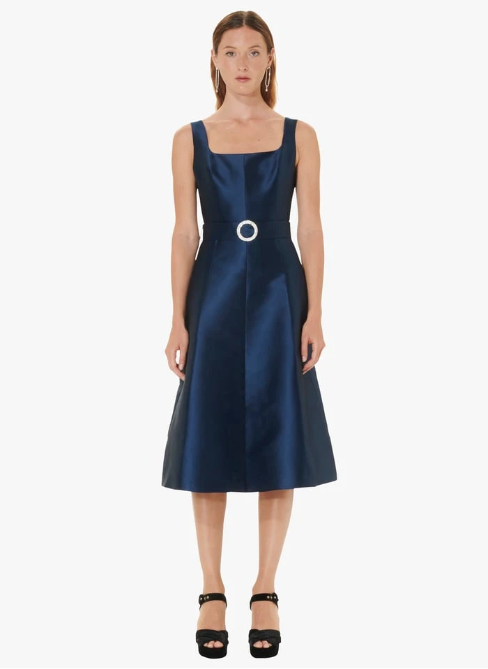 Tara Jarmon REGINA - Robe Midi En Satin | Bleu 1 Tara Jarmon REGINA - Robe Midi En Satin | Bleu