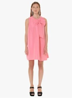 Tara Jarmon REESE - Robe Courte Col Rond à Noeud | Rose