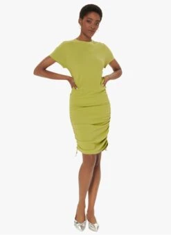 Tara Jarmon ROMANCE - Robe Courte Texturée En Coton | Kaki