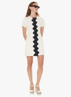 Tara Jarmon ROSSIA - Robe Courte Col Rond à Rayure | Blanc 6 Tara Jarmon ROSSIA - Robe Courte Col Rond à Rayure | Blanc -Place 4030852