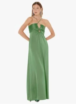 Tara Jarmon ROSALIA - Robe Longue Effet Satin En Lyocell | Vert