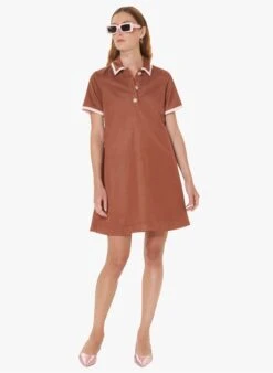 Tara Jarmon RITOURNELLE - Robe Courte Col Classique | Marron -Place 4030863