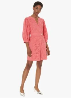 Tara Jarmon ROSALYN - Robe Courte Brodée En Coton | Rose