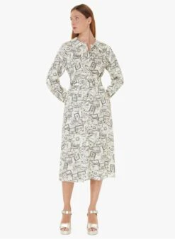 Tara Jarmon RACHELE - Robe Midi Col Chemise à Imprimés | Blanc 6 Tara Jarmon RACHELE - Robe Midi Col Chemise à Imprimés | Blanc -Place 4030878