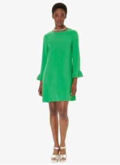 Tara Jarmon REEL - Robe Courte à Col Rond | Vert 6 Tara Jarmon REEL - Robe Courte à Col Rond | Vert -Place 4030884