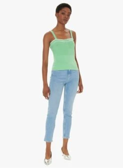 Tara Jarmon PAMELA - Pull à Bretelles En Coton Extrafin | Vert -Place 4030899