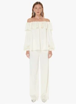 Tara Jarmon POEMA - Pantalon Droit | Blanc -Place 4030912