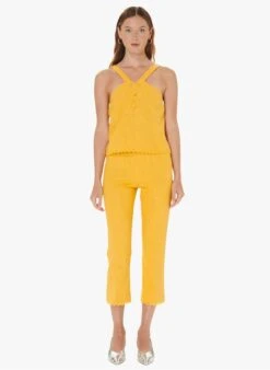 Tara Jarmon PEASI - Pantalon Droit En Coton | Jaune -Place 4030913