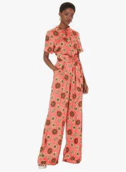 Tara Jarmon PYLA - Pantalon Large Taille Haute Imprimé | Rose 7 Tara Jarmon PYLA - Pantalon Large Taille Haute Imprimé | Rose -Place 4030917