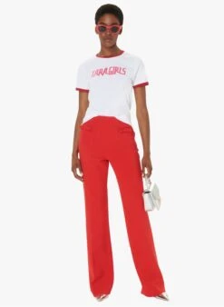 Tara Jarmon PERLITA - Pantalon Large En Toile Double | Rouge 7 Tara Jarmon PERLITA - Pantalon Large En Toile Double | Rouge -Place 4030918