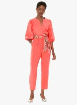 Tara Jarmon PAGA - Pantalon Carotte Taille Haute | Rose -Place 4030927