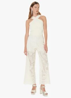 Tara Jarmon PAPRIKA - Pantalon évasé En Coton | Blanc -Place 4030936