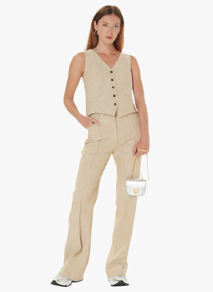 Tara Jarmon PREMIER - Pantalon Droit | Beige 4 Tara Jarmon PREMIER - Pantalon Droit | Beige – Image 4