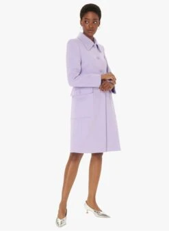Tara Jarmon MALLORY - Manteau Droit En Coton | Violet -Place 4030946