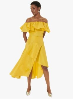 Tara Jarmon JAVIERA - Jupe Asymétrique Taille Haute | Jaune -Place 4030956