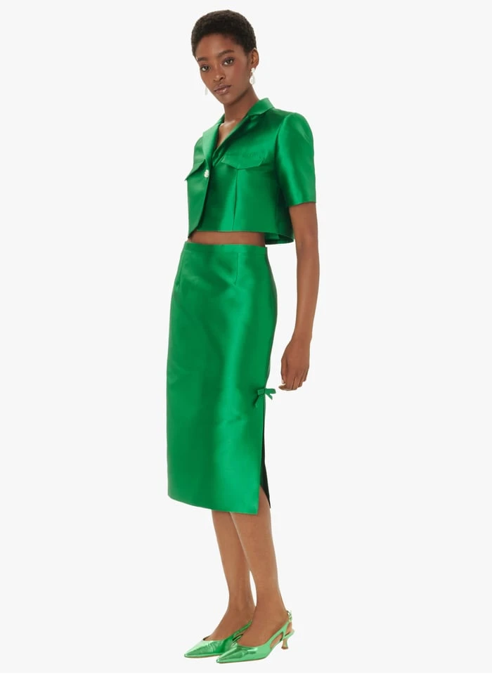 Tara Jarmon JADE - Jupe Droite Taille Haute | Vert 4 Tara Jarmon JADE - Jupe Droite Taille Haute | Vert – Image 4