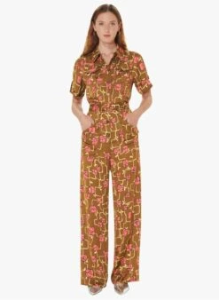 Tara Jarmon COLOMBE - Combinaison Col Classique Imprimée | Marron