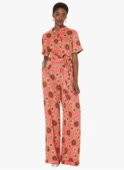 Tara Jarmon CAMIN - Chemise Col Rond Imprimée | Rose -Place 4031002