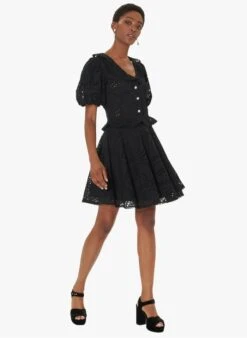 Tara Jarmon CARINE - Top Court En Coton Brodé | Noir -Place 4031008