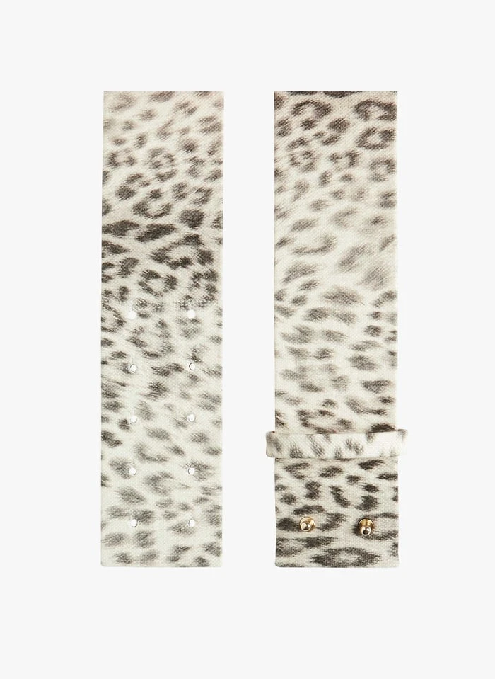 Tara Jarmon LAUREN - Ceinture Large à Imprimé Animalier | Blanc 1 Tara Jarmon LAUREN - Ceinture Large à Imprimé Animalier | Blanc