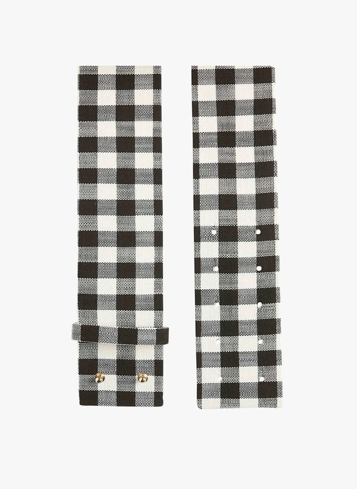 Tara Jarmon LAUREN - Ceinture Large à Imprimé Vichy | Gris 1 Tara Jarmon LAUREN - Ceinture Large à Imprimé Vichy | Gris