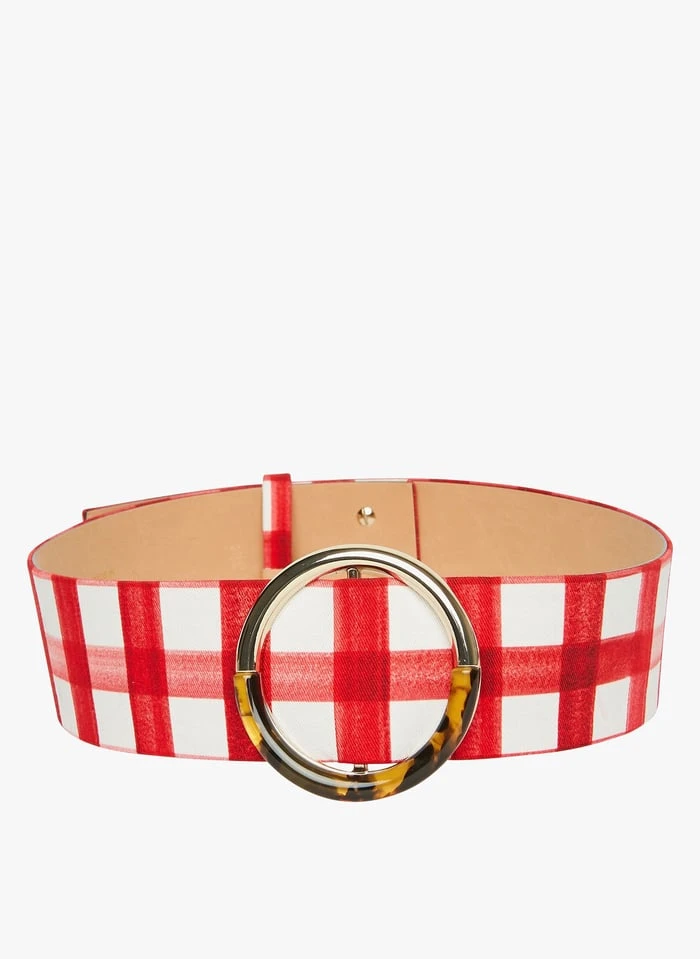 Tara Jarmon LAUREN - Ceinture Large En Coton Imprimé | Rouge 2 Tara Jarmon LAUREN - Ceinture Large En Coton Imprimé | Rouge – Image 2