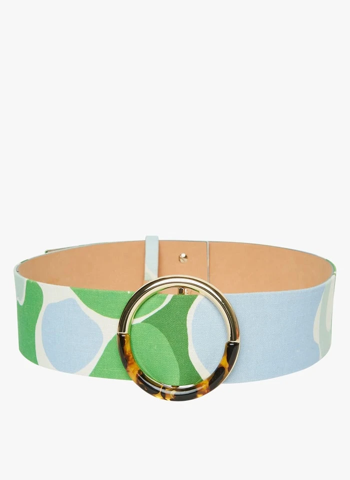 Tara Jarmon LAUREN - Ceinture Imprimée En Coton Et Lin | Vert 2 Tara Jarmon LAUREN - Ceinture Imprimée En Coton Et Lin | Vert – Image 2