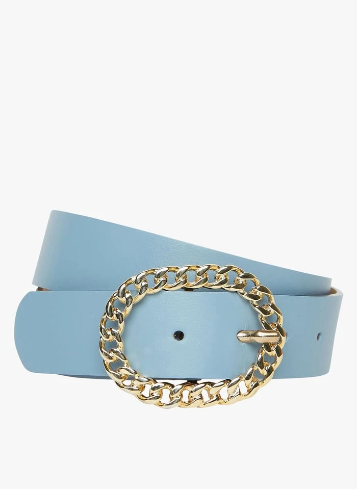 Tara Jarmon GIGI - Ceinture En Cuir à Boucle En Maillons | Bleu 2 Tara Jarmon GIGI - Ceinture En Cuir à Boucle En Maillons | Bleu – Image 2