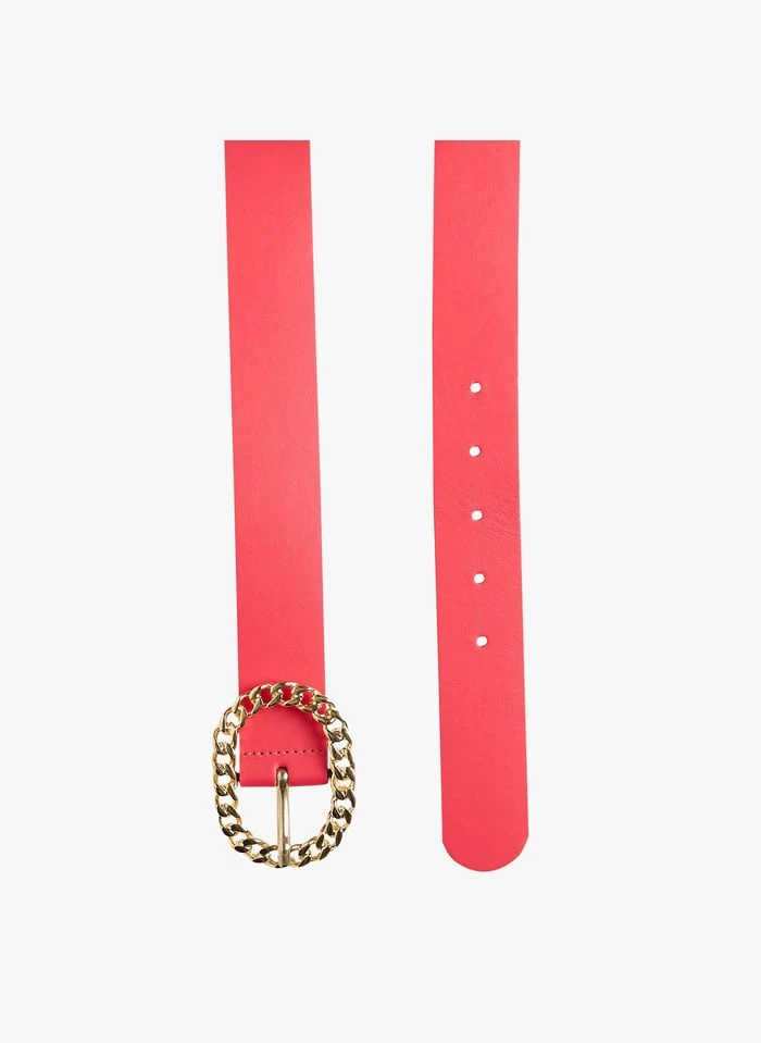 Tara Jarmon GIGI - Ceinture En Cuir à Boucle En Maillons | Rose 1 Tara Jarmon GIGI - Ceinture En Cuir à Boucle En Maillons | Rose