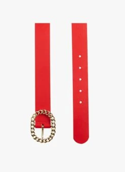 Tara Jarmon GIGI - Ceinture En Cuir à Boucle En Maillons | Rouge