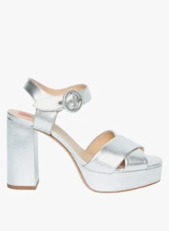 Tara Jarmon ELSA - Sandale à Talons En Cuir Métallisé | Argent