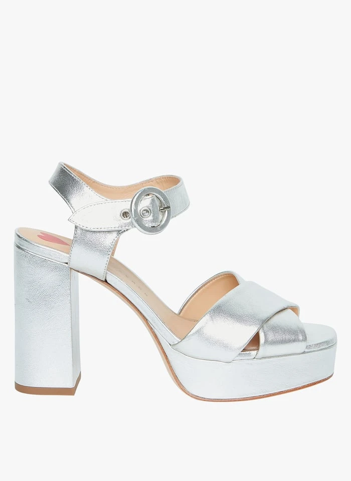 Tara Jarmon ELSA - Sandale à Talons En Cuir Métallisé | Argent 1 Tara Jarmon ELSA - Sandale à Talons En Cuir Métallisé | Argent