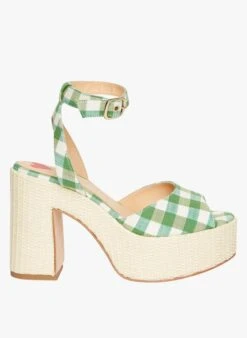 Tara Jarmon KARELLE - Sandales Hautes à Carreaux | Kaki