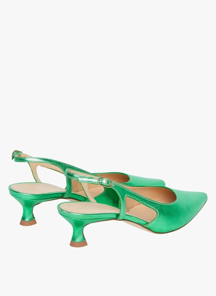 Tara Jarmon KAIA - Escarpins à Petit Talon En Cuir Métallique | Vert 3 Tara Jarmon KAIA - Escarpins à Petit Talon En Cuir Métallique | Vert – Image 3