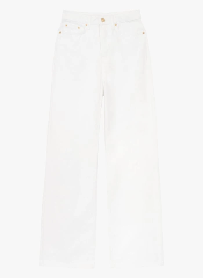 Tara Jarmon JEREM - Jean Droit Taille Haute En Coton | Blanc 1 Tara Jarmon JEREM - Jean Droit Taille Haute En Coton | Blanc