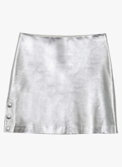 Tara Jarmon JUDYE - Jupe Courte En Cuir | Argent -Place 4044989