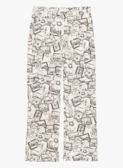 Tara Jarmon PHILIPPO - Pantalon Droit Cropped Imprimé En Coton | Blanc