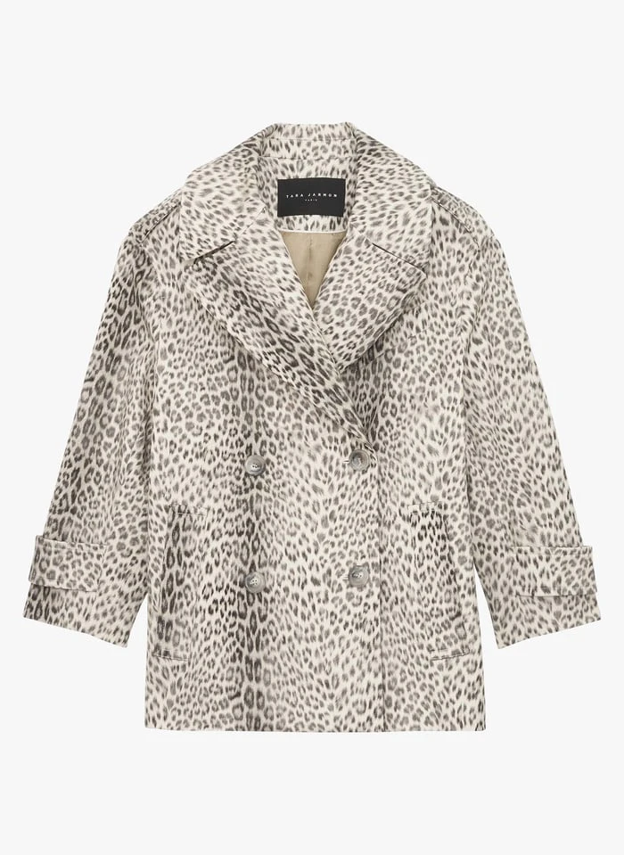 Tara Jarmon MAXENCE - Manteau Imprimé Col Tailleur | Blanc 3 Tara Jarmon MAXENCE - Manteau Imprimé Col Tailleur | Blanc – Image 3