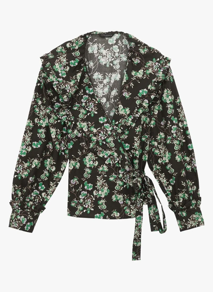 Tara Jarmon CRISTINA - Top Cache-cur Imprimé | Gris 3 Tara Jarmon CRISTINA - Top Cache-cur Imprimé | Gris – Image 3