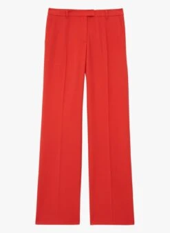 Tara Jarmon PATTI - Pantalon Large En Laine Mélangée | Rouge -Place 4045584