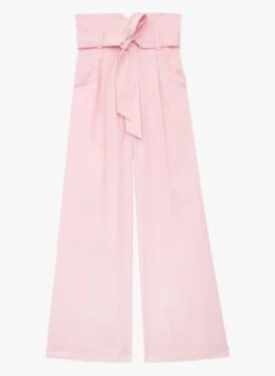 Tara Jarmon PYLA - Pantalon Large Taille Haute En Coton | Rose