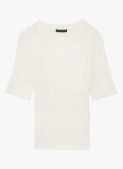 Tara Jarmon PIERRINA - Pull Col Rond Aspect Torsadé En Coton | Blanc -Place 4045602